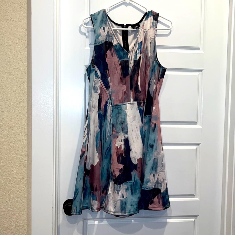 Mossimo Paint Splash Large Skater Zip Dress